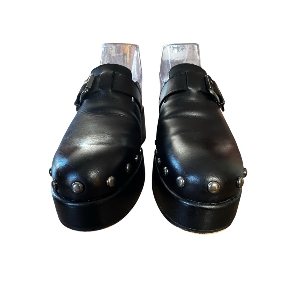 Women’s Dolce Vita Size 6.5 Black Leather Studded Platform “Yevan” Mules - Picture 3 of 11
